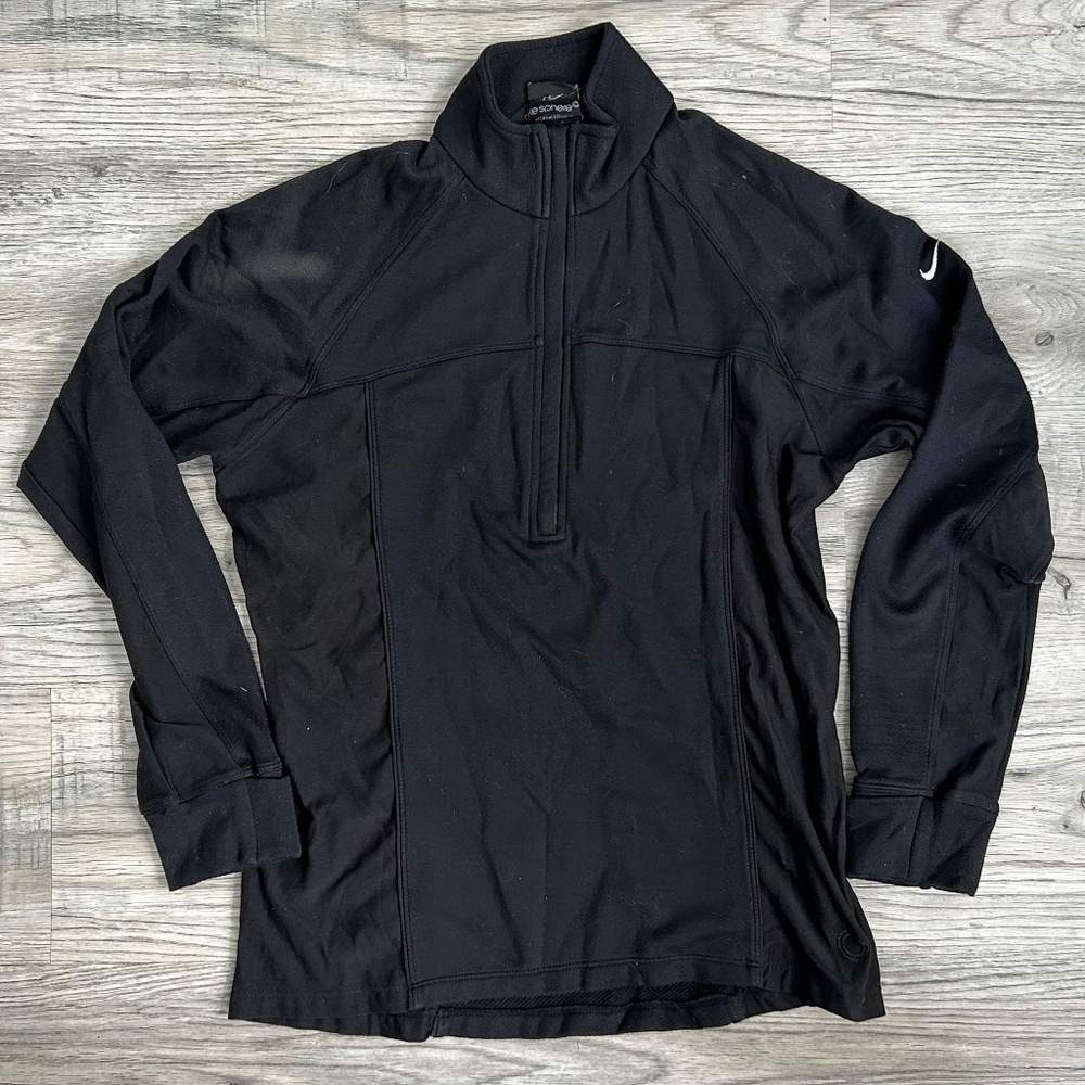 NIKE Sphere Running‎ Half Zip Pullover Black Lightweight Sz M